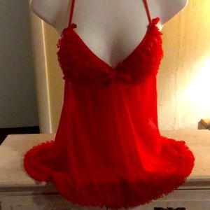 Seductive red lingerie